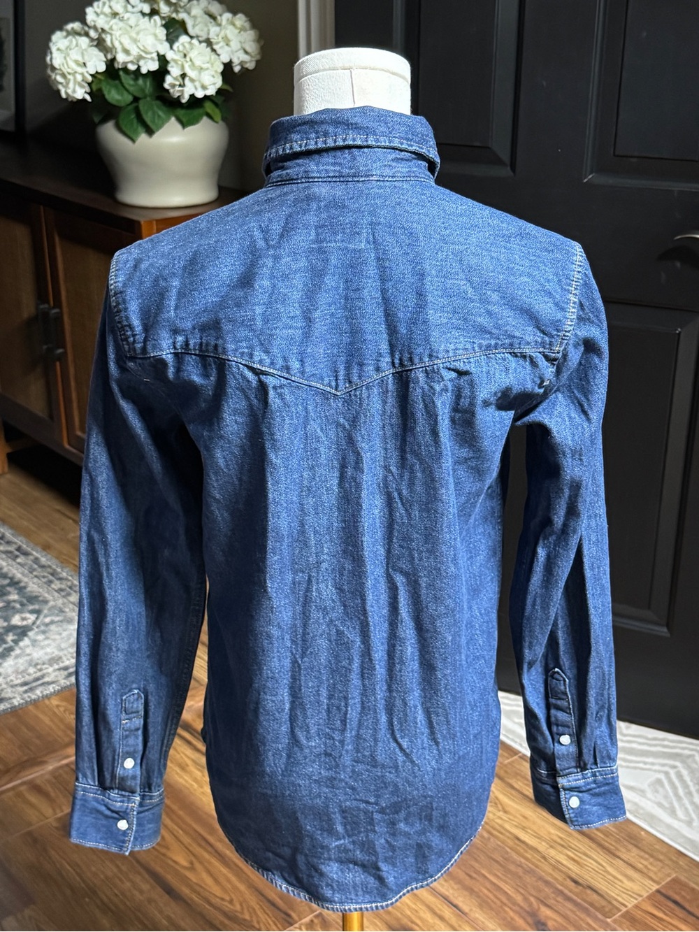 {Levi's} Blue Pearl Snap Long Sleeve Button Down Western Shirt Blouse WSH22 - Picture 2 of 6